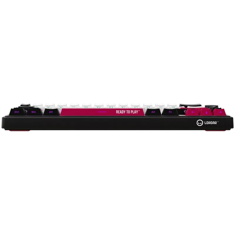 LORGAR KBP70MW, Teclado de gaming mecânico sem fios 65% Pro, preto/vermelho, layout EN