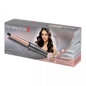 Ferro de caracóis Remington CI83V6 — barra de 2,8 cm, 150–? °C, 5 níveis de calor, cerâmica, cabo de 3 m, preto/ouro rosa