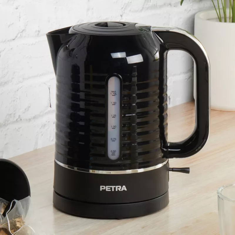 Chaleira elétrica Petra 1,7 l 3 kW preta