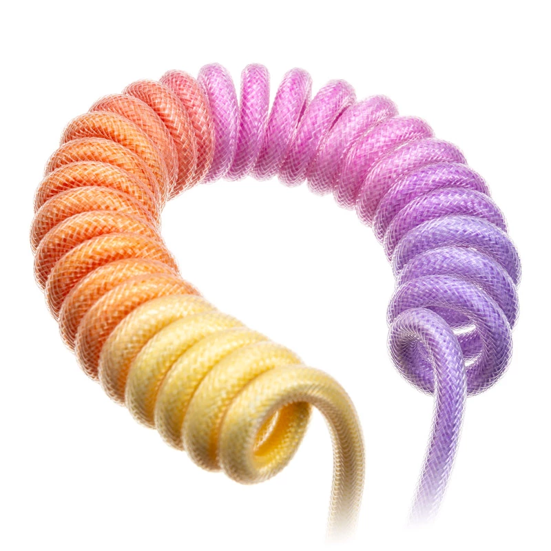 Cabo espiral Ducky Premicord Afterglow, USB Type-C para Type-A - 1,8 m