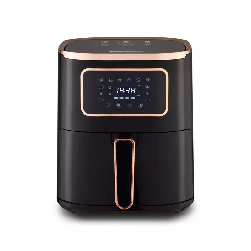Fritadeira de ar quente HEINRICH'S HFR 8216 — 5,0 L, 1450 W, preto, LED, controlo tátil