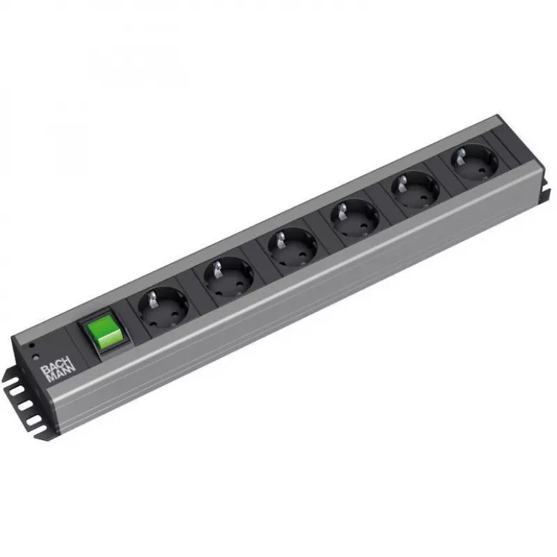 Unidade de distribuição de energia Bachmann 300.003 6 tomadas AC 2U preto cinzento