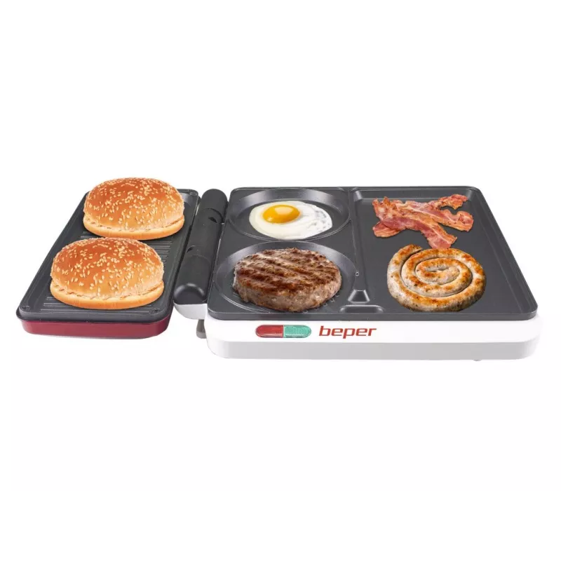 Beper P101CUD500 Party Line grelhador elétrico com 4 placas de cozedura