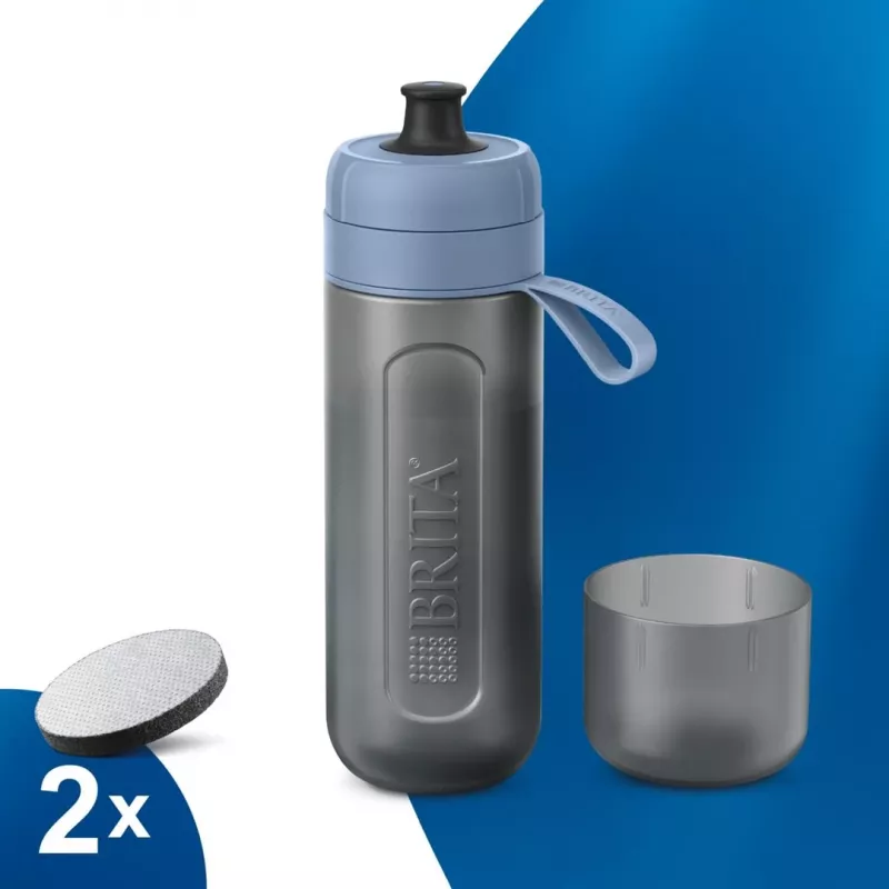 Garrafa com filtro de água BRITA Active 600 ml azul-pastel com filtros