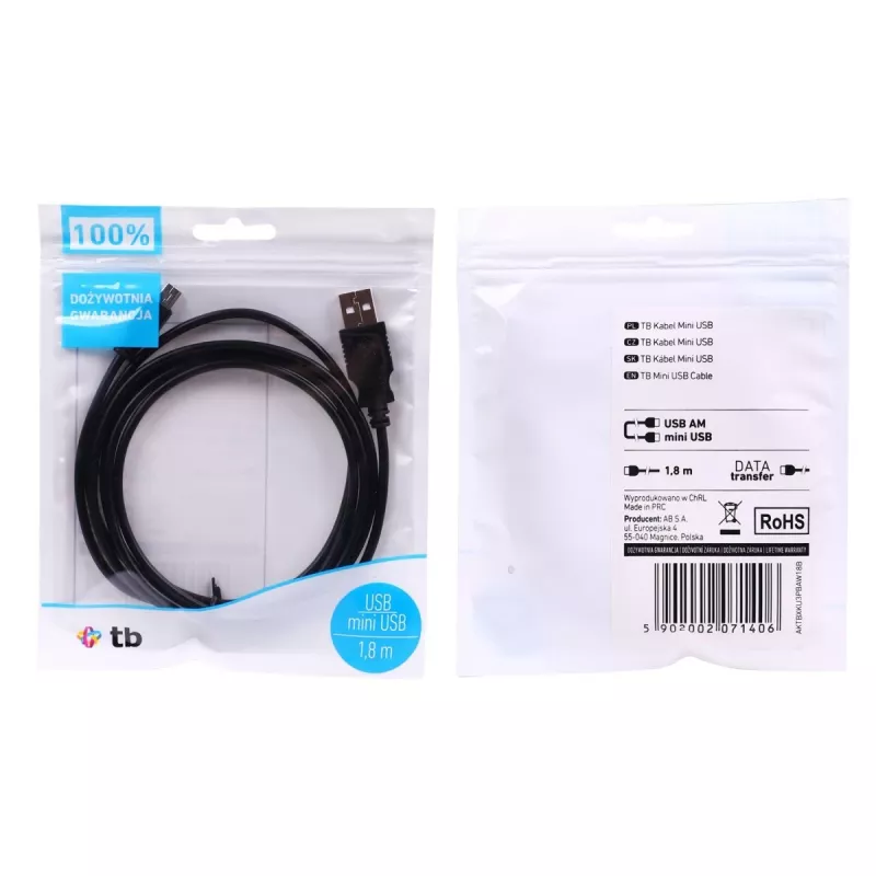 Cabo TB USB - MINI USB 1,8 M. preto (AKTBXKU3PBAW18B)