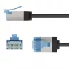 Goobay Cabo de rede CAT 6A ultraflexível fino U/FTP preto - ficha extra curta (74316)