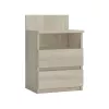 Top E Shop M1 SONOMA MAT mesa de cabeceira, 2 gavetas, carvalho