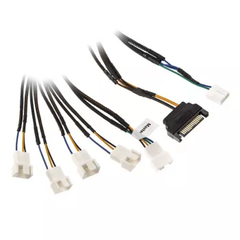 Cabo distribuidor PWM Akasa Flexa FP5S (5 ventoinhas) - com sleeve, 45 cm (AK-CBFA07-45)