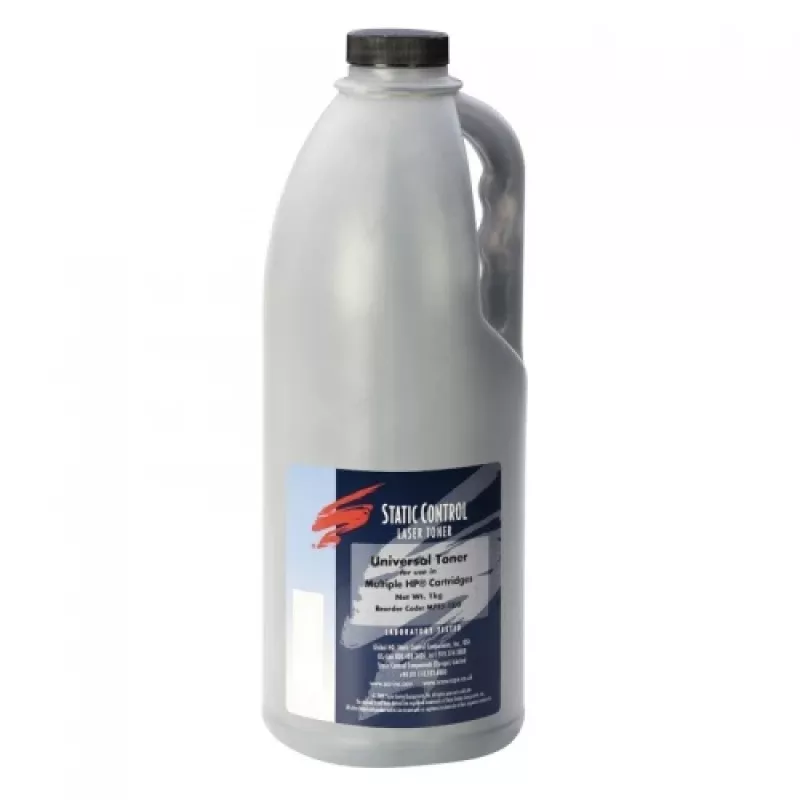 Pó de toner Static Control para HP Q2612A Q5949A Q7553A Q1338A CE505A Q5942A — preto, 1 kg