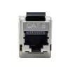 Conector Keystone Inline Cat6 Blindado 8 unid., EQUIP — Formato Plano, RJ-45, 17×35,5×24,4 mm, prateado