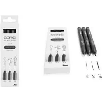 COPIC Multiliner Fineliner preto 0,3 + 0,5 + 0,8 mm, 3 unid. (22075630)