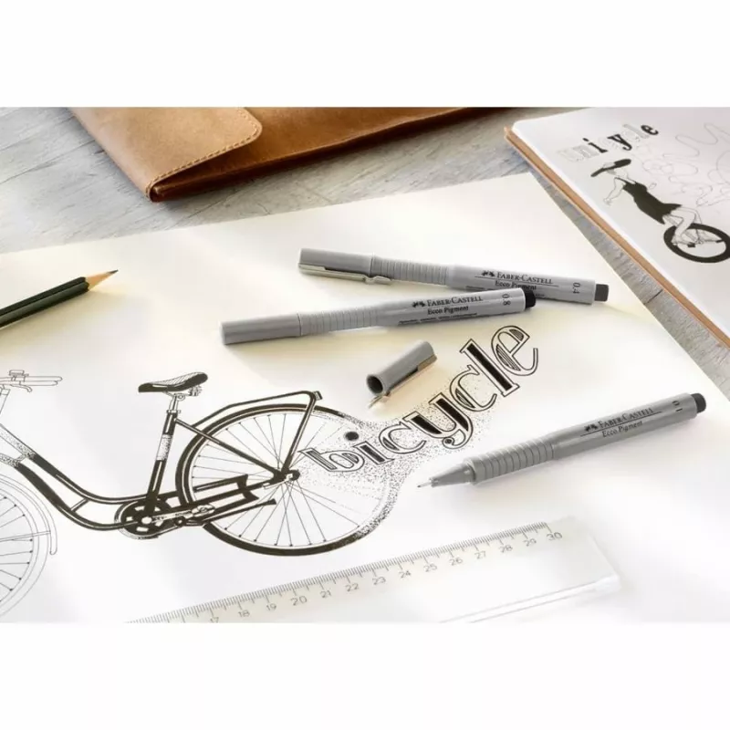 Caneta de feltro Faber-Castell 166008 preta 8 unidades
