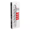 Extensão elétrica MACLEAN MCE395 W — 5 tomadas, 3× USB A, 110–240 V AC, 2,1 A USB, máx. 2500 W, branco, cabo de 1,5 m