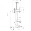 Hagor 8209 HP Twin Stand suporte móvel de chão para ecrãs de 32-55 polegadas (81-140 cm), 45 kg, regulável em altura, preto
