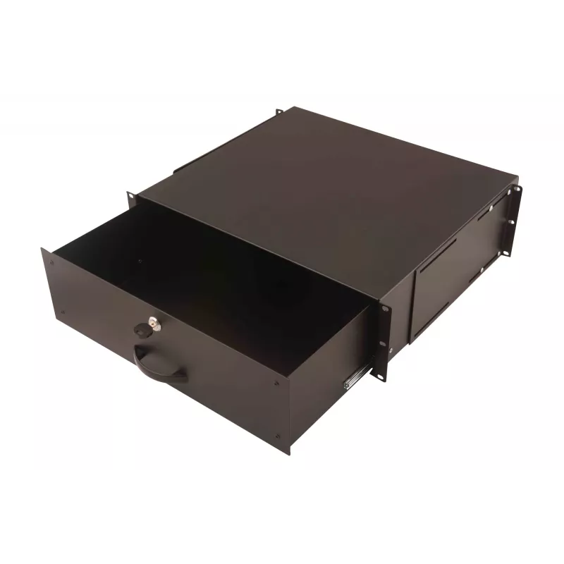 Prateleira para teclado e gaveta para documentos Digitus para armários de 483 mm (19)