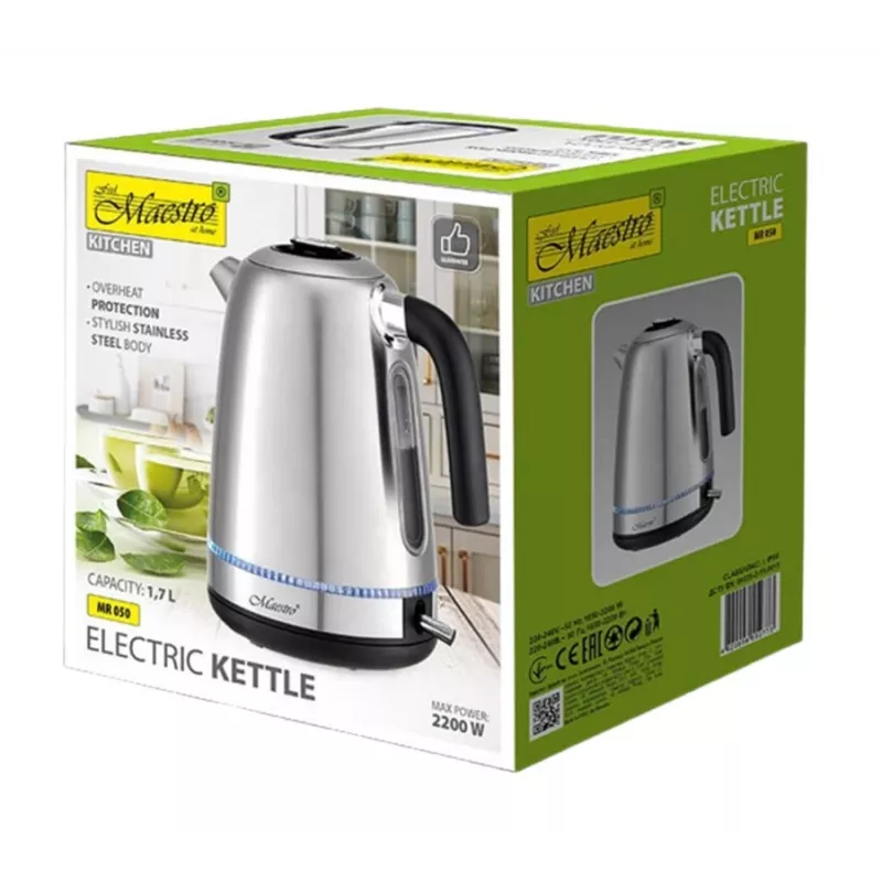 Maestro MR-050 chaleira com iluminação, prateado 1,7 L