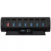 Streamplify HUB CTRL 7, 7x USB 3.0 Type-A, RGB, 12V, cabo de alimentação EU – preto