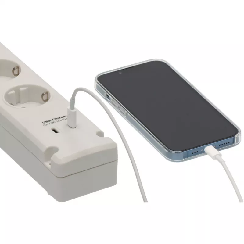 Brennenstuhl Bremounta extensão, 5 tomadas + 2x USB-C, 3 m, branca