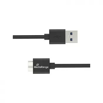 Cabo USB MediaRange MRCS240 — USB A para Micro-USB B, USB 3.2 Gen 1 (3.1 Gen 1), 1,8 m, preto