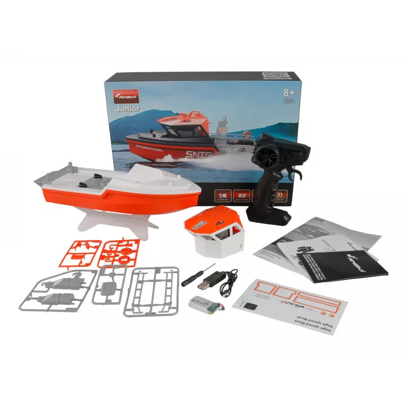 Barco de salvamento Amewi propulsão a jato brushless 320mm RTR branco/laranja (26116)