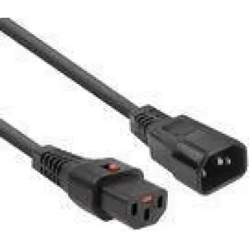 Cabo de alimentação ACT C13 IEC Lock C14 preto 3 m PC1022 230V 10A