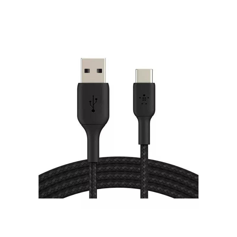 Cabo entrançado USB-C para USB-A 3 m preto