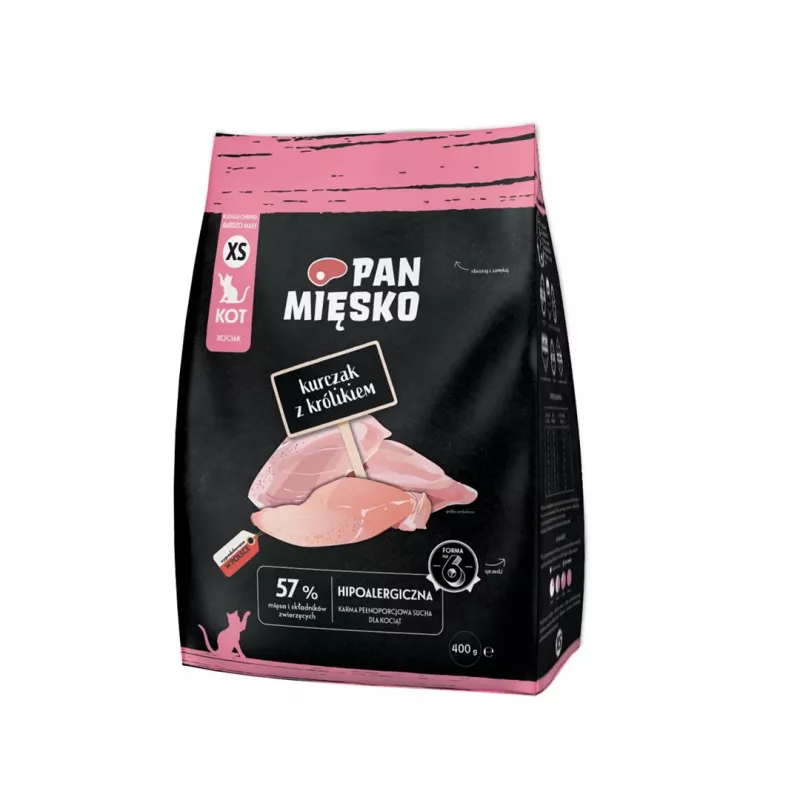 Pan Mięsko ração seca para gatos frango com coelho XS, 400 g