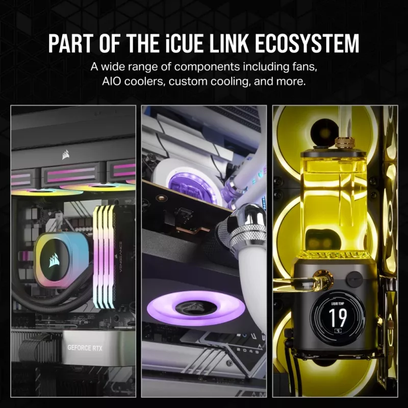 Ventoinha Corsair iCUE LINK RX140 RGB 14 cm branca 300–1700 RPM