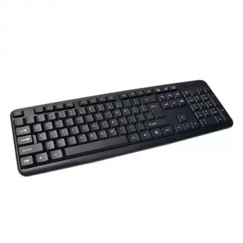 Teclado com fios tamanho completo VAKOSS TK-103PK — USB, 104 teclas, teclado numérico, preto, cabo de 1,4 m