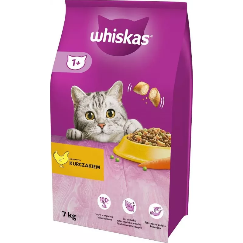 Whiskas Adult comida seca para gatos com frango, 7 kg