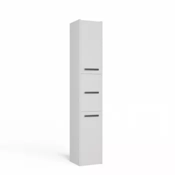 Armário de casa de banho de pé top e shop S33 BIEL – de pé, branco, 6 prateleiras, 300×300×1700 mm