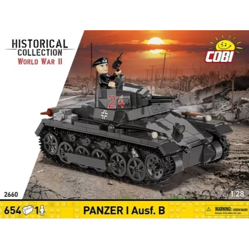Conjunto de construção Cobi Panzer I Ausf. B – 654 peças, modelo detalhado