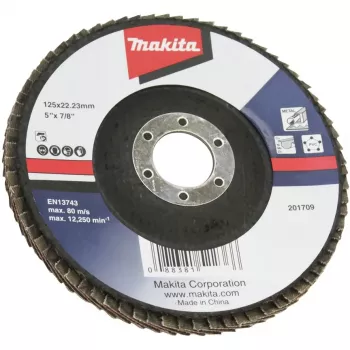 Makita - Disco de desbaste - para madeira, metal, plástico, metais não ferrosos, aço - grão: A120 - 125 mm - para Makita 95XX, GA005, GA008, GA008GM201, GA013, GA013GM201, G