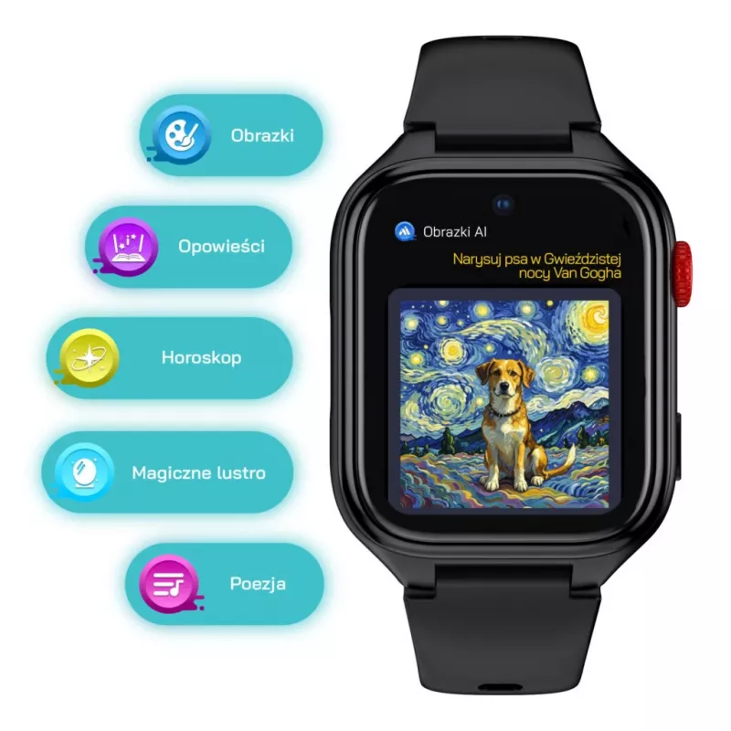 Smartwatch Stelio ST-SWJ102-BK Junior Pro AI 4G preto – wearable para crianças com conectividade 4G