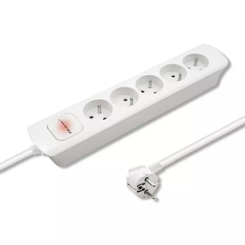 Extensão de energia Qoltec 50276 1,8 m 5 tomadas AC Interior Branco