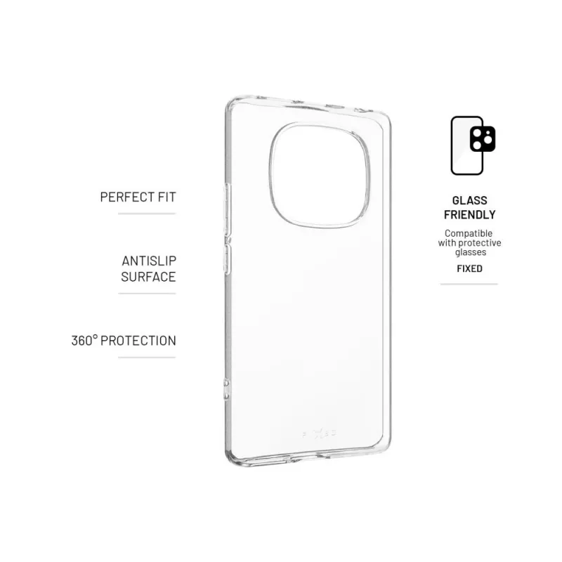 Capa traseira FIXED para Xiaomi Redmi Note 14 Pro 4G, capa de proteção TPU transparente
