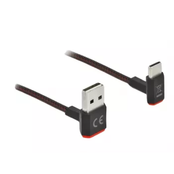 Cabo USB DeLOCK EASY-USB 2.0 ficha Type-A para ficha Type-C angular 0,2 m preto