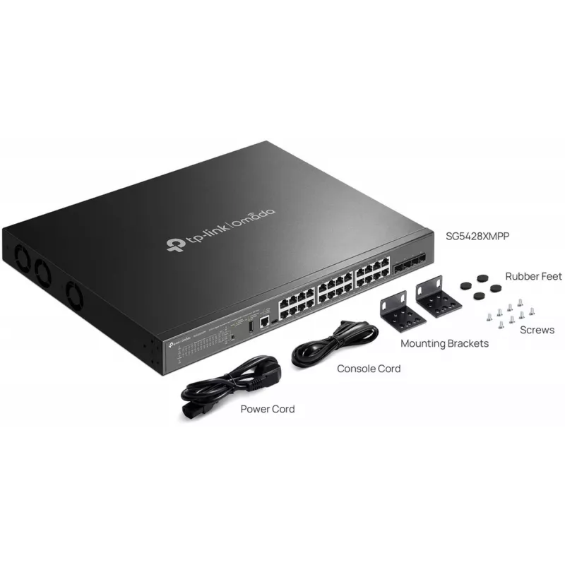 Switch de rede TP-Link SG5428XMPP gerido L3 Gigabit Ethernet (10/100/1000) Power over Ethernet (PoE) preto