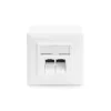 Tomada de dados CAT.6A, saliente, blindada, 2x RJ-45 LSA (branco, 5 unidades, Classe E)