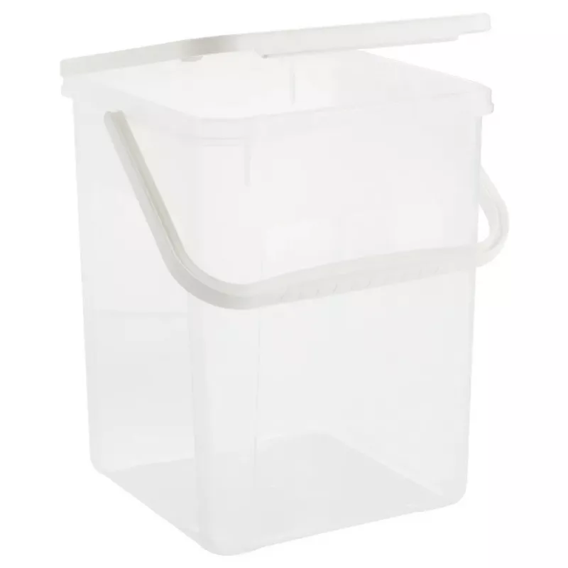 Recipiente de plástico para detergente Rotho Basic 9 L modelo 1770101100RP, branco, tampa, orifício para pendurar