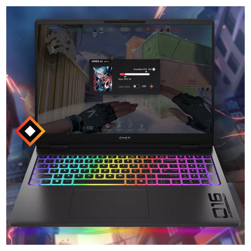 HP OMEN by MAX 16-ah0095ng CU 9 275HX, NVIDIA GeForce RTX 5080, 32GB 2TB SSD W11Home - Layout do teclado possivelmente alemão