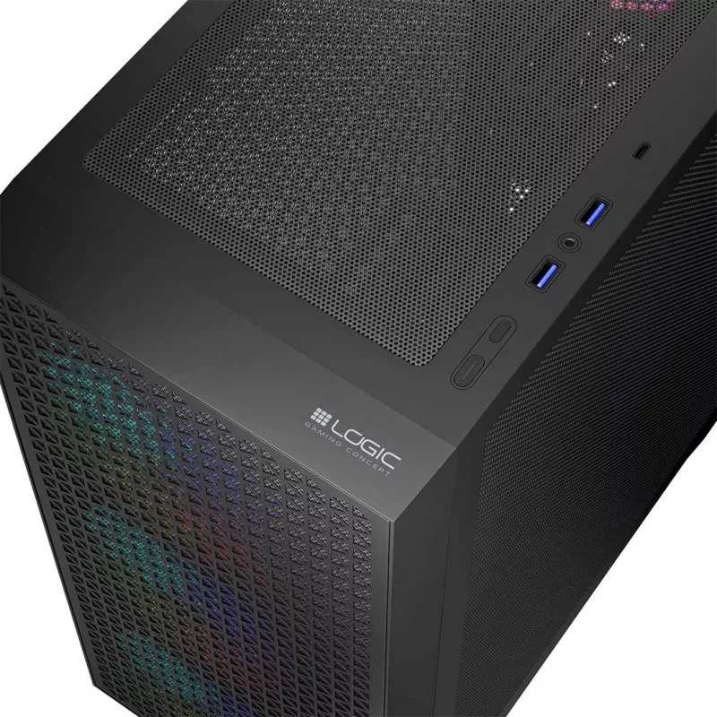 Logic DART PRO ARGB MIDI USB-C Caixa de PC Preto