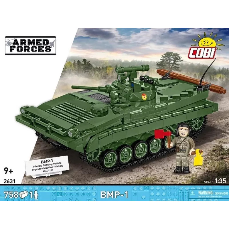 Conjunto de construção Cobi Blocks BMP-1 758 peças – modelo à escala em blocos
