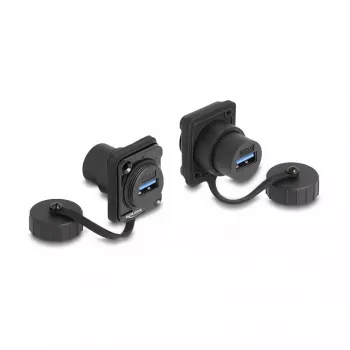 Módulo D-Type DeLOCK USB 3.2 Gen 1 Type-A conector fêmea para Type-A conector fêmea IP67