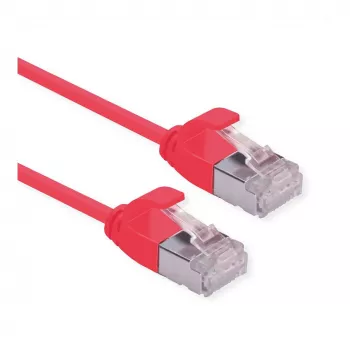 ROLINE GREEN Cabo de rede U/FTP Cat.6A (Classe EA), LSOH, fino, vermelho, 0,15 m