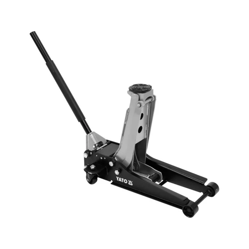 Macaco mecânico YATO YT-17207 — capacidade 2.500 kg, curso 8–50,8 cm, 4 rodas, 34 kg