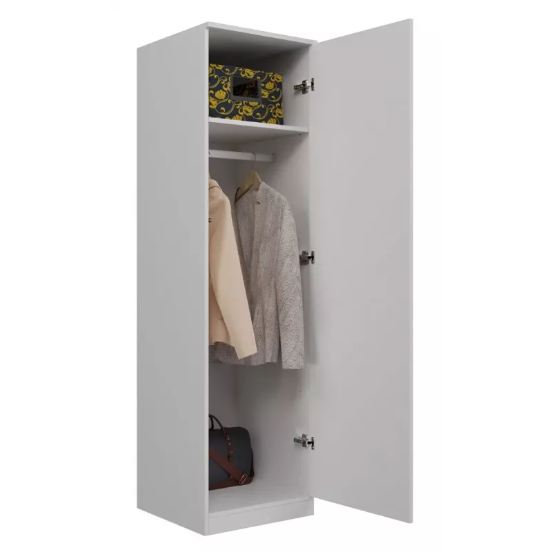 Armário de roupa Top e Shop SD-50 BI com 5 prateleiras, 1 porta, estrutura branca