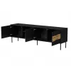 Móvel de TV cama meble INSERTO 3D1W 190x40x62 cm preto com LED