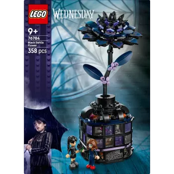 Conjunto de construção LEGO Wednesday 76784 flor dália negra — modelo decorativo, 358 peças, 9+ anos