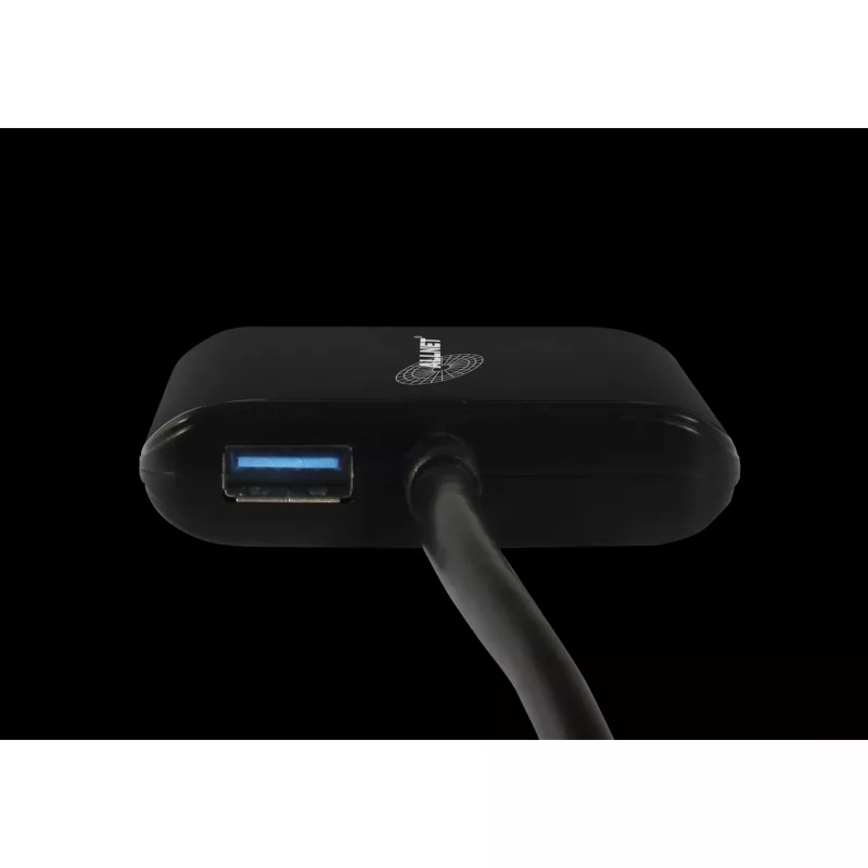 Adaptador de rede USB 3.0 ALLNET ALL-NC-2G-102-USB-A com 2x Gigabit Ethernet e 1x hub USB